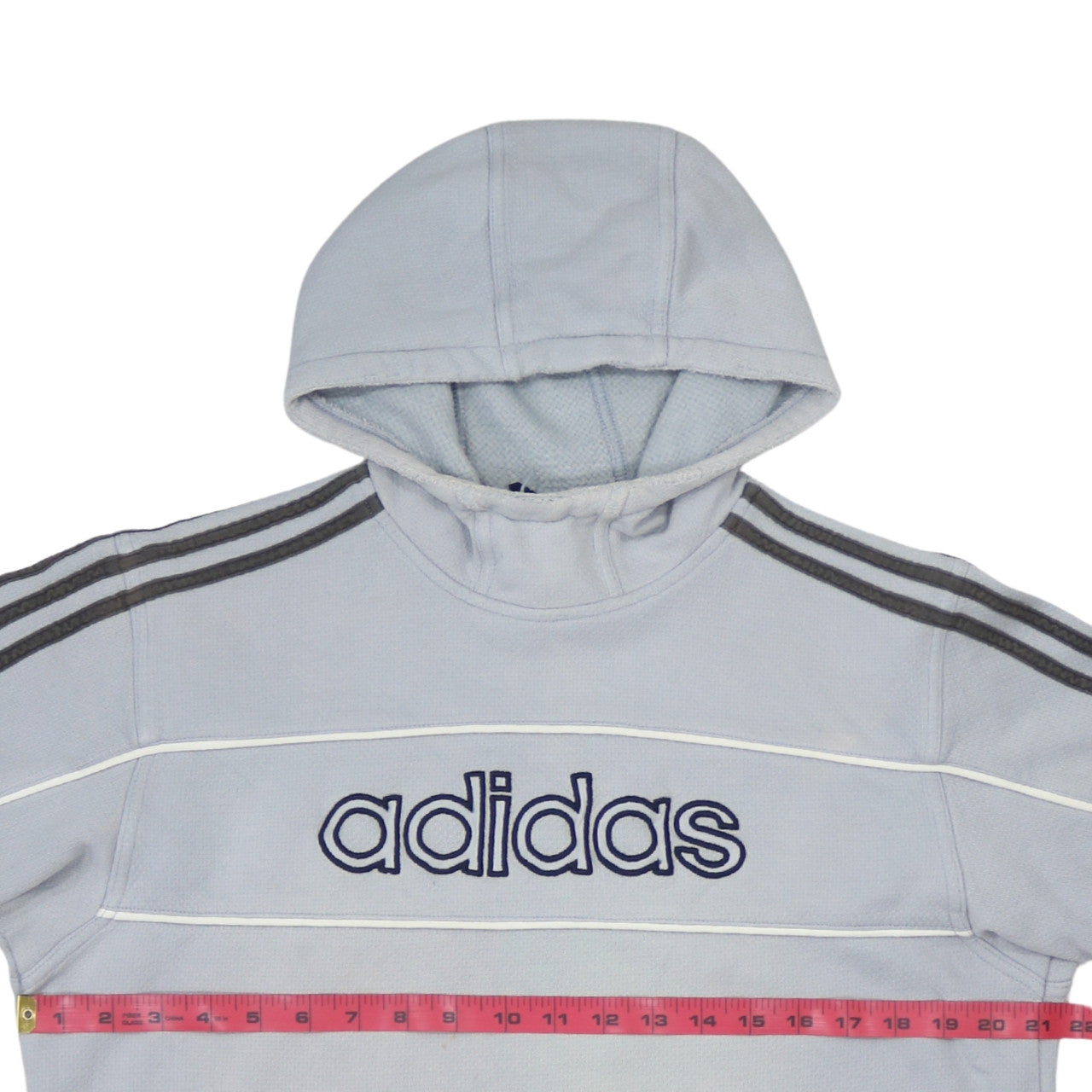 Adidas Men Grey Pullover Hoodie Medium Logo Sports Style