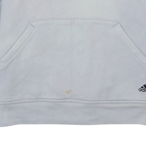 Adidas Men Grey Pullover Hoodie Medium Logo Sports Style