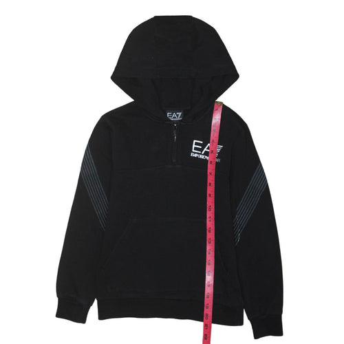 Emporio Armani EA7 Boys Black 10 Years 1/2 Zip Hoodie Sweatshirt
