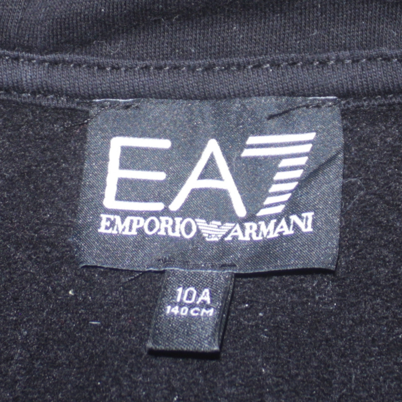 Emporio Armani EA7 Boys Black 10 Years 1/2 Zip Hoodie Sweatshirt