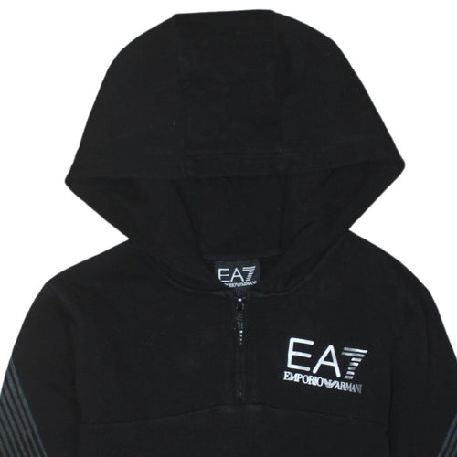 Emporio Armani EA7 Boys Black 10 Years 1/2 Zip Hoodie Sweatshirt