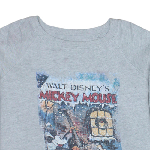 Marks and Spencer Disney Women's Grey Mickey Mouse Sweatshirt Size 14