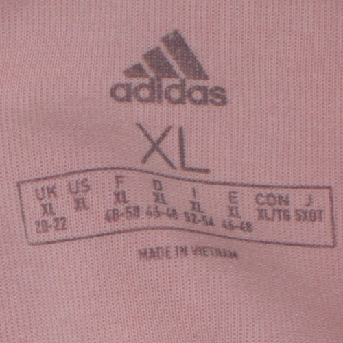 Adidas Women’s Pink Full Zip Hoodie XL - Hooded Sweatshirt Casual