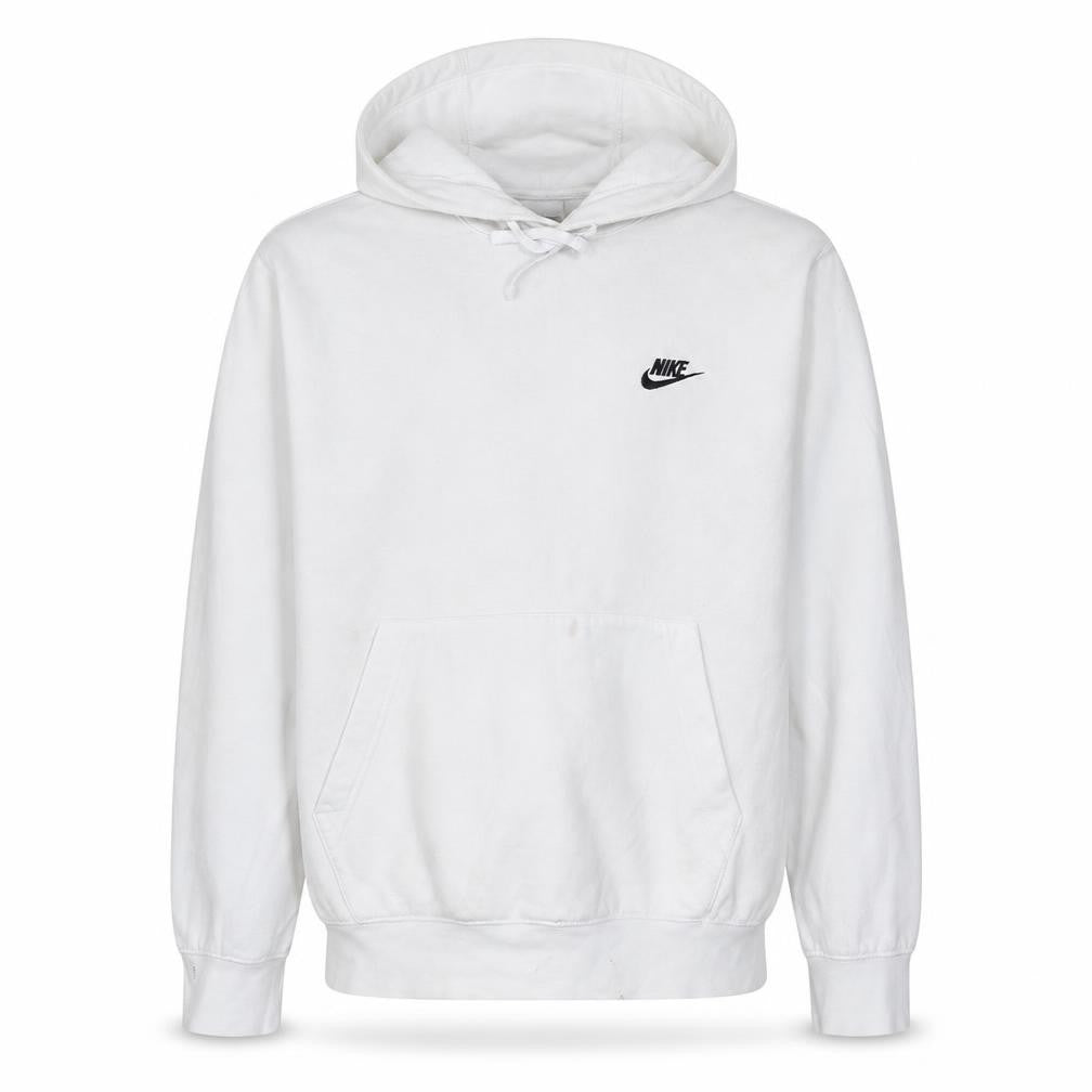 Nike Men’s White Pullover Hoodie M Sports Fleece Sweatshirt