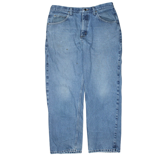 Wrangler Men's Blue Relaxed Fit Straight Jeans 34W 29L Denim