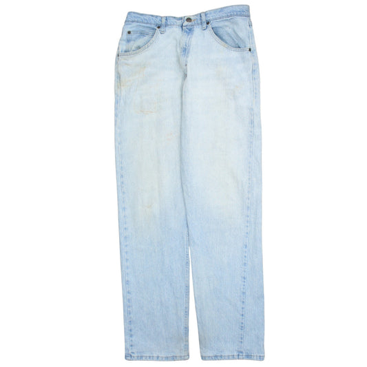 Wrangler Men's Blue 32x34 Straight Leg Light Wash Denim Jeans