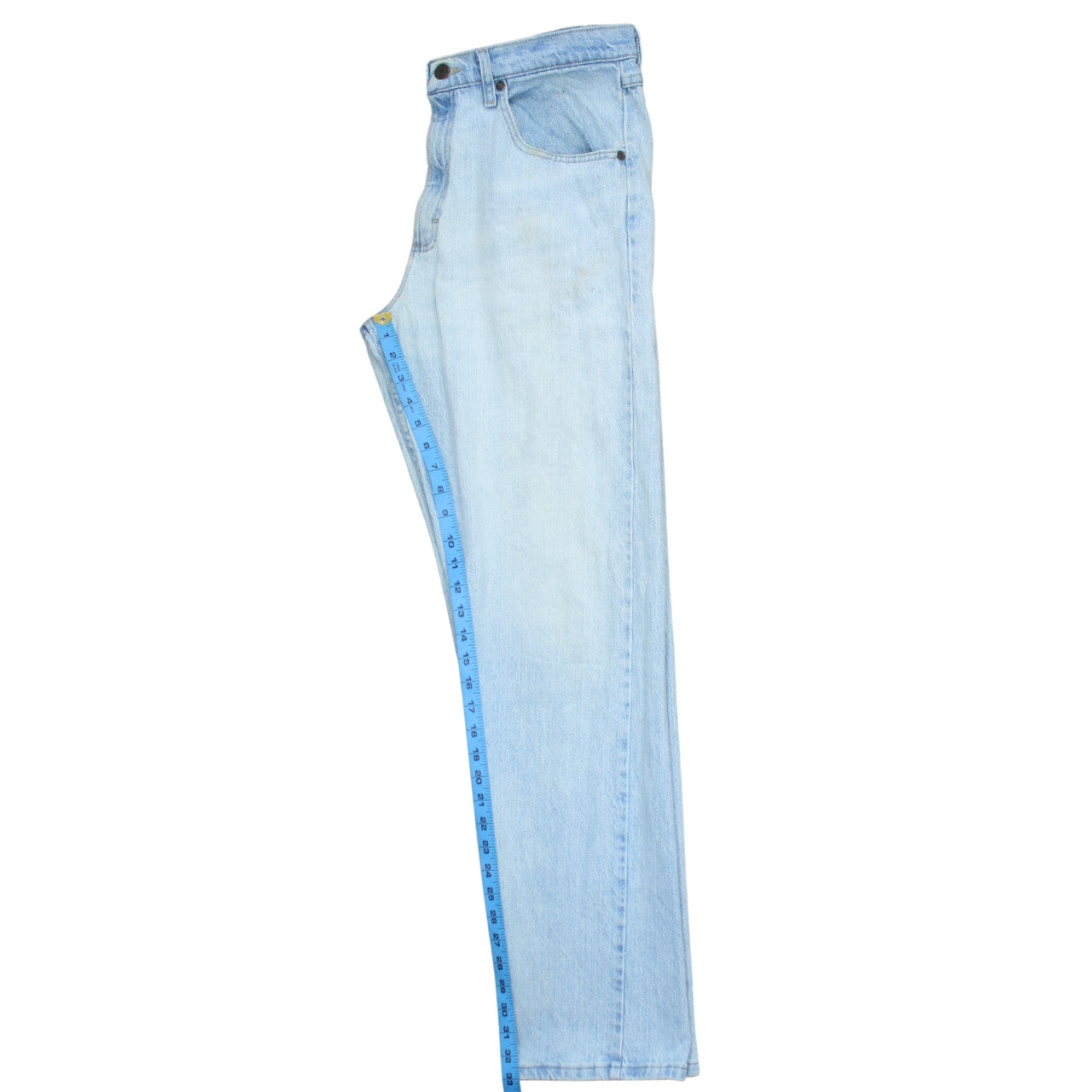 Wrangler Men's Blue 32x34 Straight Leg Light Wash Denim Jeans