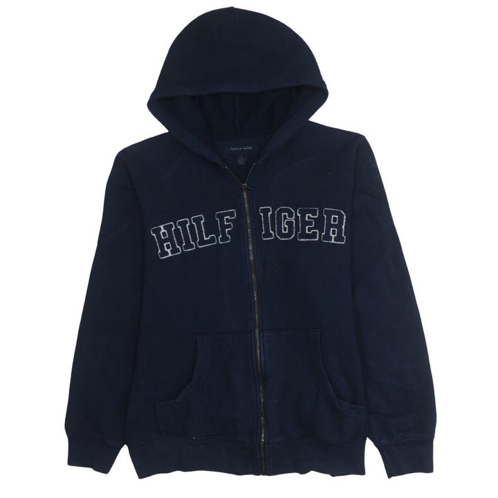 Tommy Hilfiger Men's Blue Full Zip Hoodie M Logo Embroidered Classic