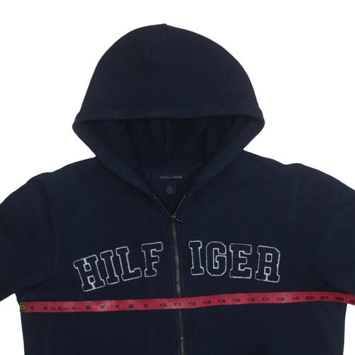 Tommy Hilfiger Men's Blue Full Zip Hoodie M Logo Embroidered Classic