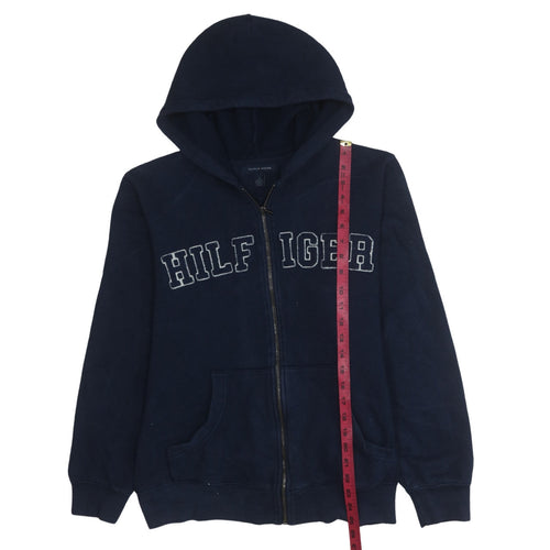 Tommy Hilfiger Men's Blue Full Zip Hoodie M Logo Embroidered Classic