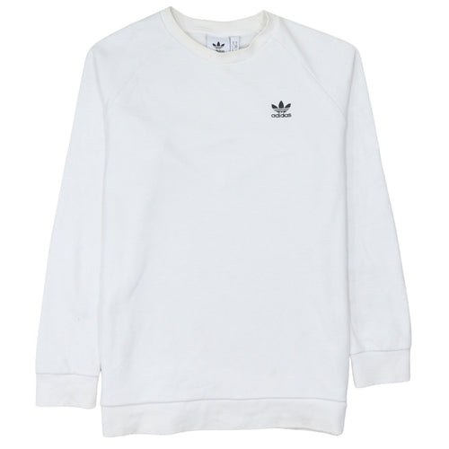 Adidas Men's White Crew Neck Pullover Sweatshirt Size M