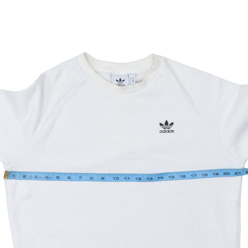 Adidas Men's White Crew Neck Pullover Sweatshirt Size M