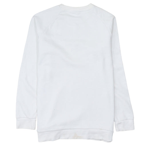 Adidas Men's White Crew Neck Pullover Sweatshirt Size M