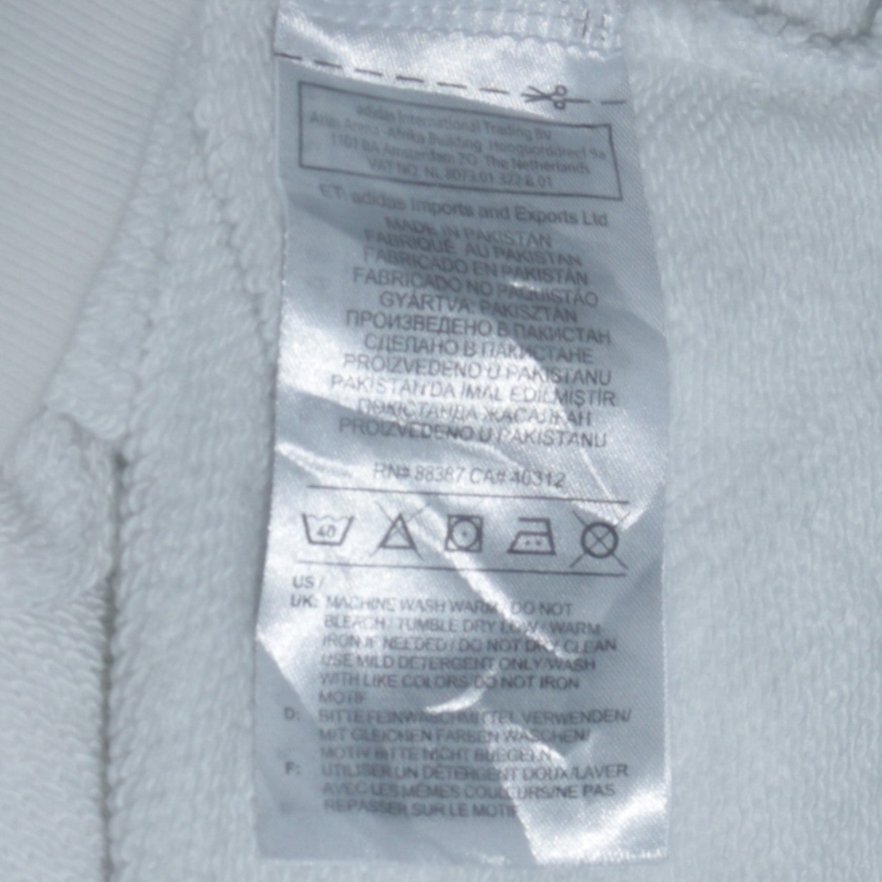 Adidas Men's White Crew Neck Pullover Sweatshirt Size M