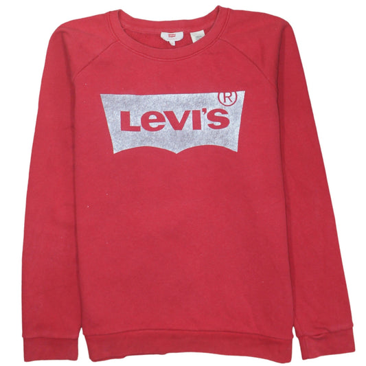 Levi's Men's Red Crew Neck Logo Sweatshirt Size S Regular Fit