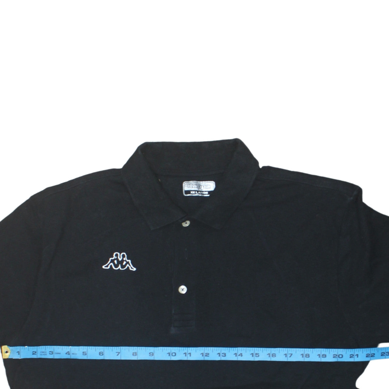 Kappa Men's Black 2XL Polo Shirt Short Sleeve Collared Cotton Top