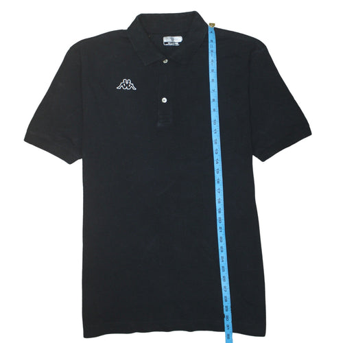 Kappa Men's Black 2XL Polo Shirt Short Sleeve Collared Cotton Top