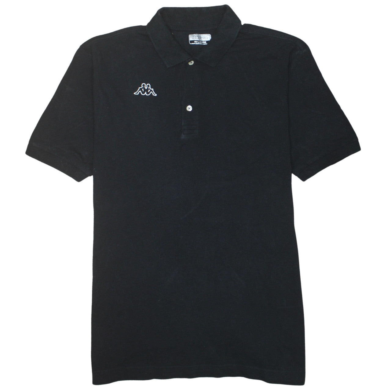 Kappa Men's Black 2XL Polo Shirt Short Sleeve Collared Cotton Top