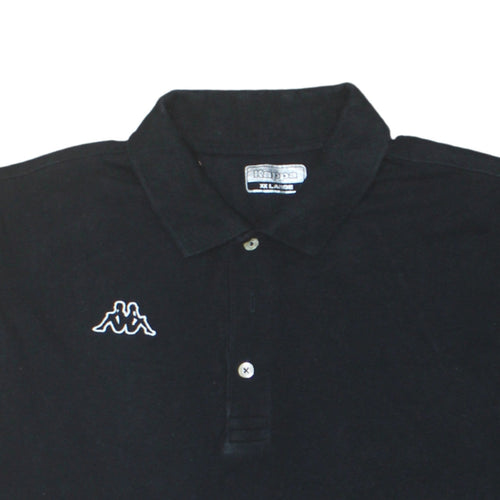 Kappa Men's Black 2XL Polo Shirt Short Sleeve Collared Cotton Top