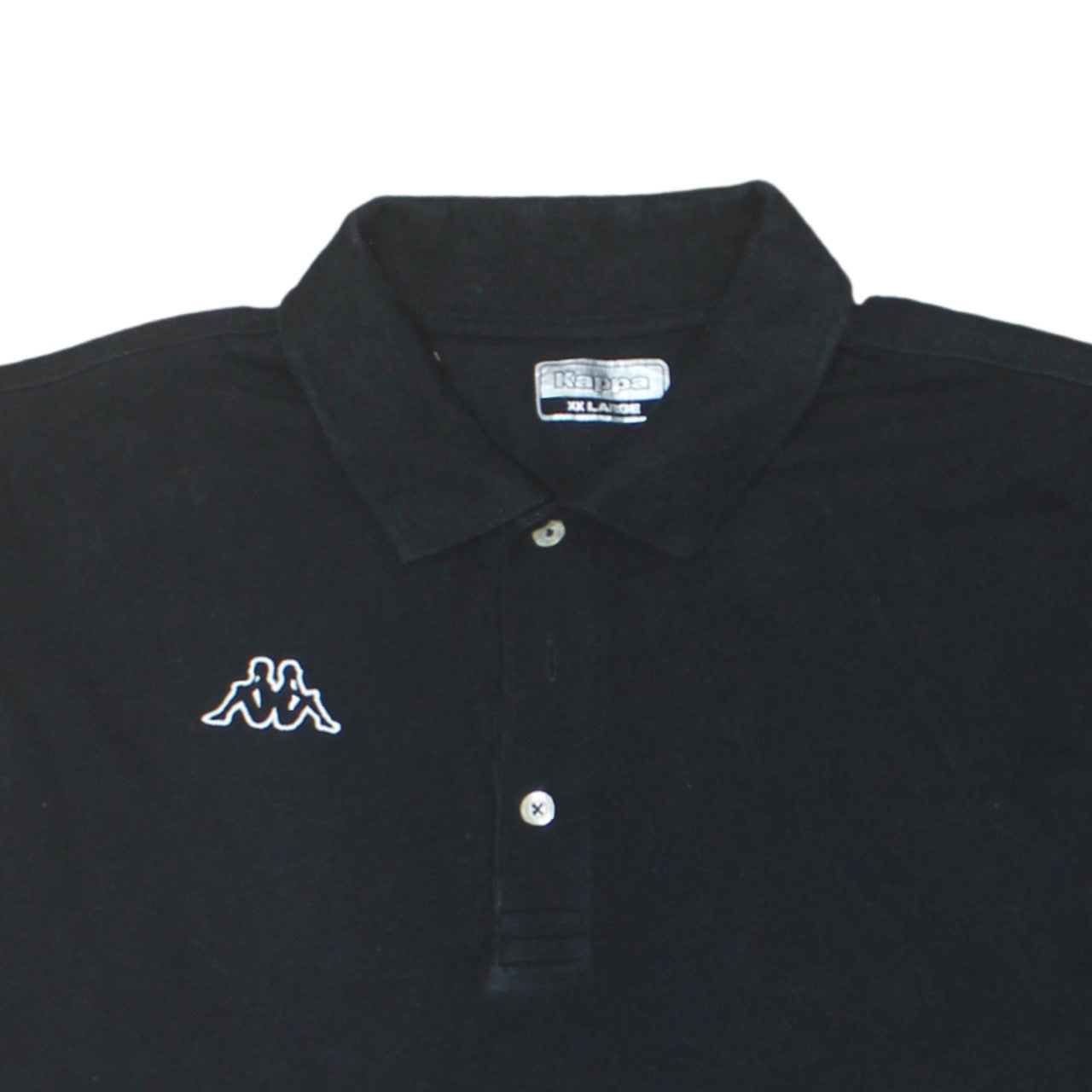 Kappa Men's Black 2XL Polo Shirt Short Sleeve Collared Cotton Top