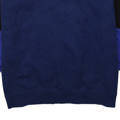 Adidas Men's Blue Black XL Pullover Sweatshirt Crew Neck Fleece