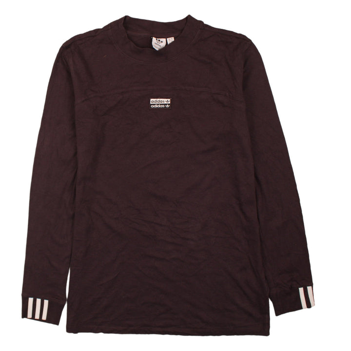 Adidas Brown Long Sleeve Womens Size 10 Cotton Crew Neck Active Top