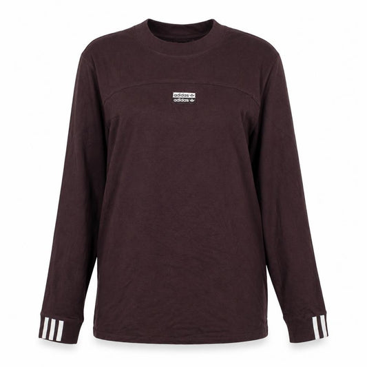 Adidas Brown Long Sleeve Womens Size 10 Cotton Crew Neck Active Top