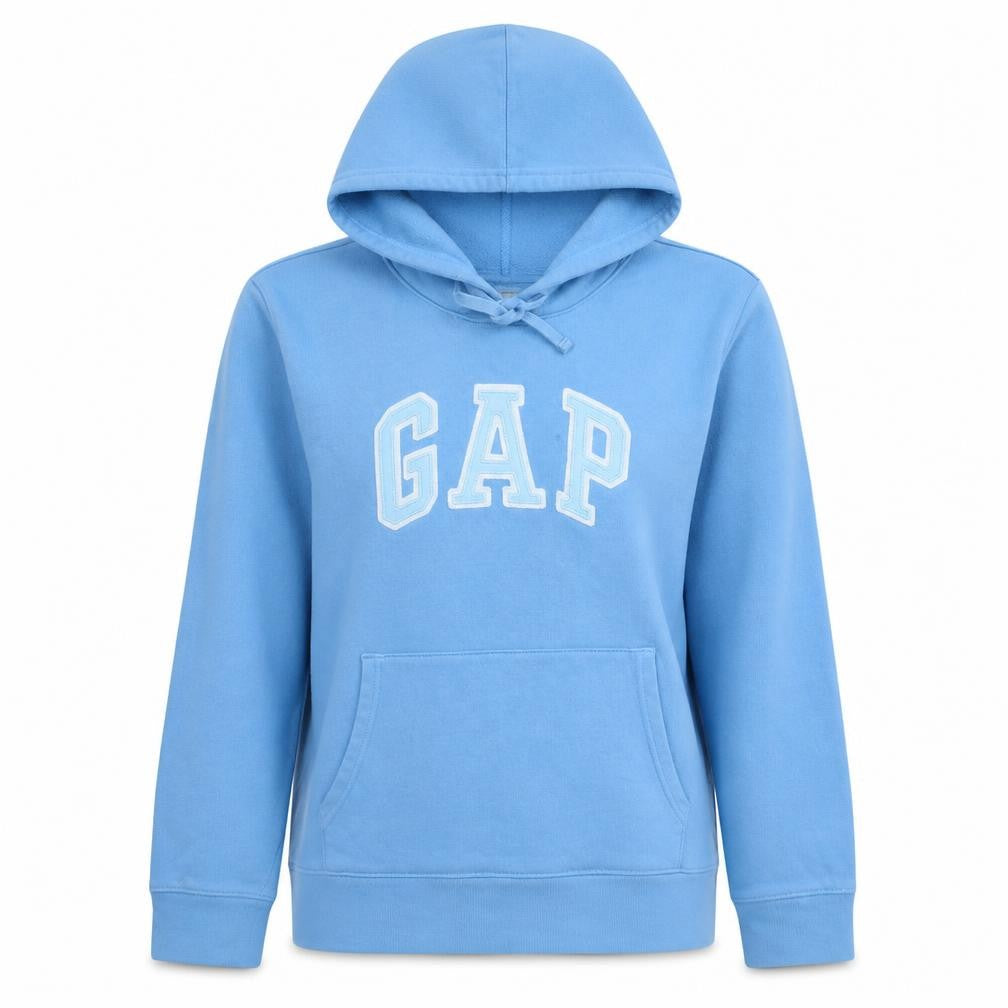Gap Women Blue Pullover Hoodie Medium Cotton Blend Lined Casual