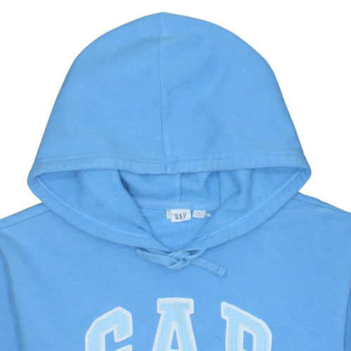 GAP Women Blue Pullover Hoodie Medium Cotton Blend Lined Casual