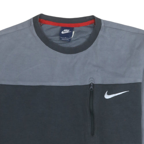 Nike Men's Grey Pullover Crew Neck Sweatshirt Size L Sports Style