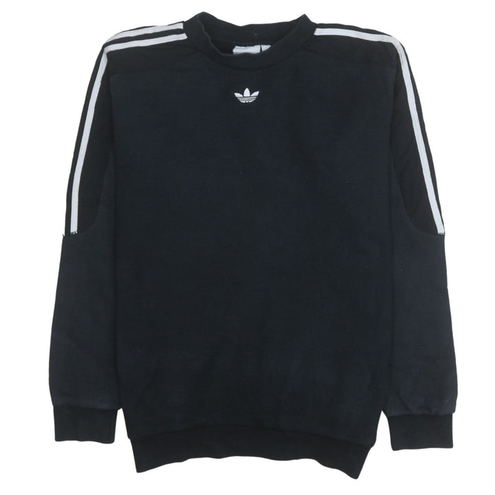 Adidas Mens Black Crew Neck Pullover Sweatshirt S Regular Fit