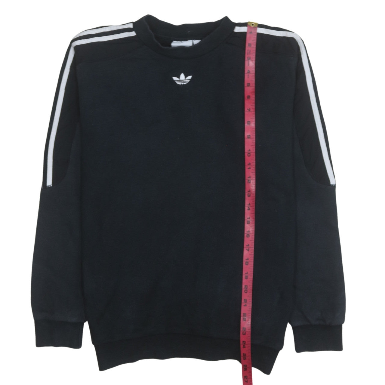 Adidas Mens Black Crew Neck Pullover Sweatshirt S Regular Fit