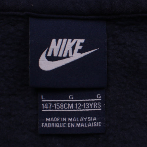 Nike Boys Navy Blue Full Zip Hoodie 12-13 Years Fleece Lined Just Do It Logo
