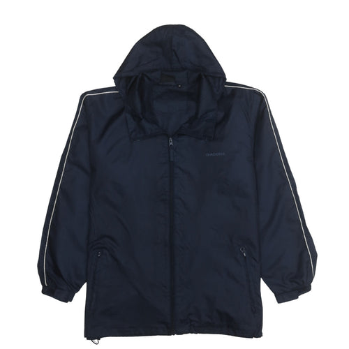 Diadora Men's Blue Hooded Windbreaker Jacket Size M