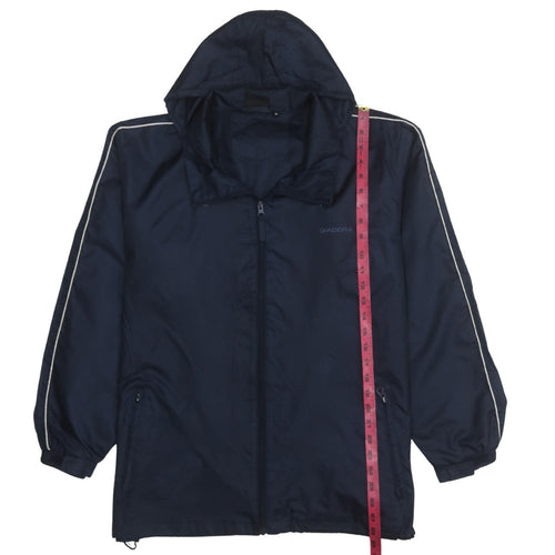 Diadora Men's Blue Hooded Windbreaker Jacket Size M