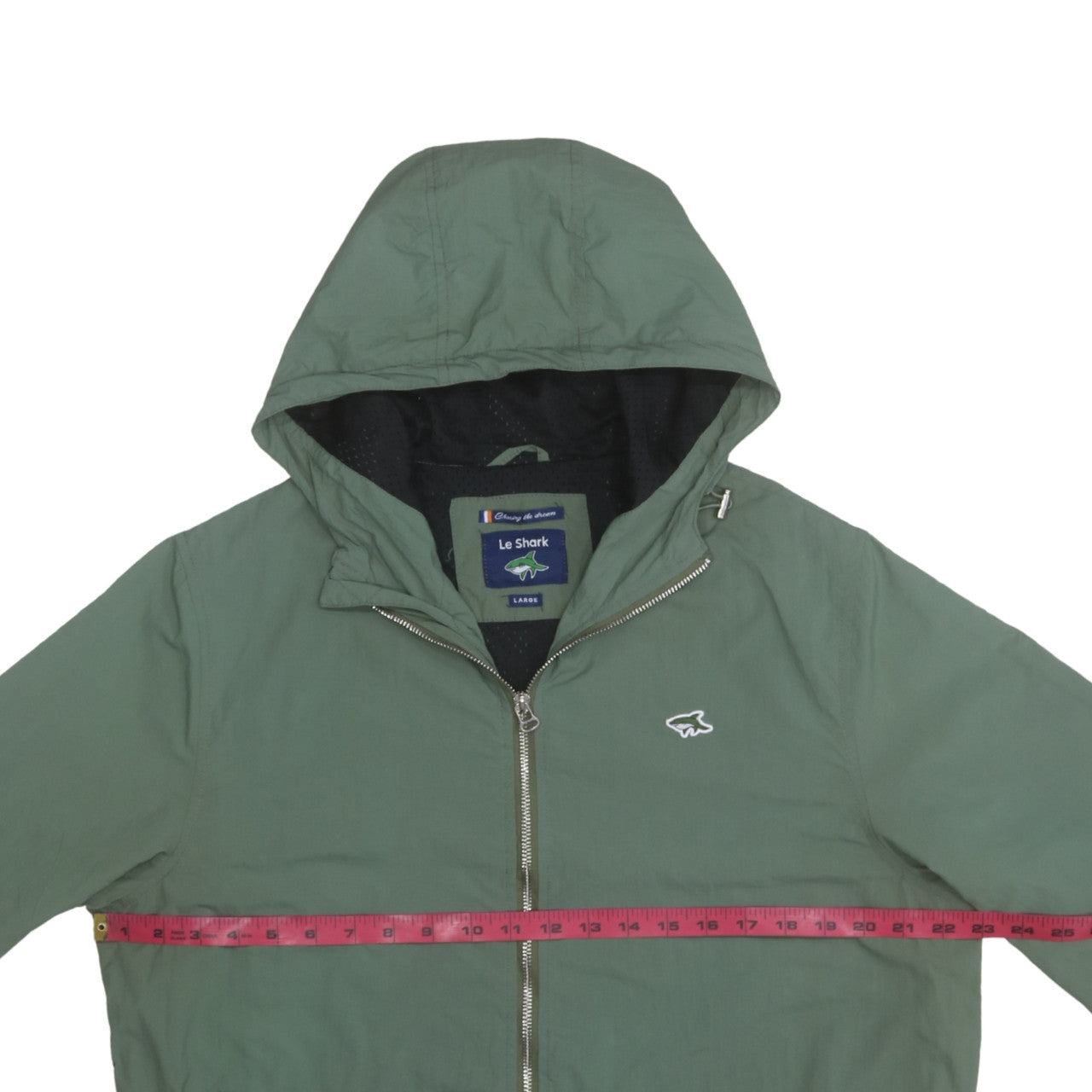 Le Shark Men’s Green Hooded Parka Jacket Size L Regular Fit