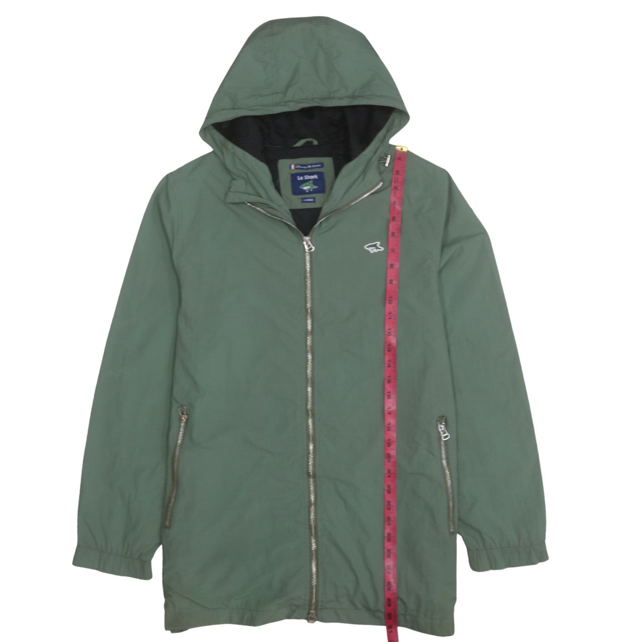 Le Shark Men’s Green Hooded Parka Jacket Size L Regular Fit