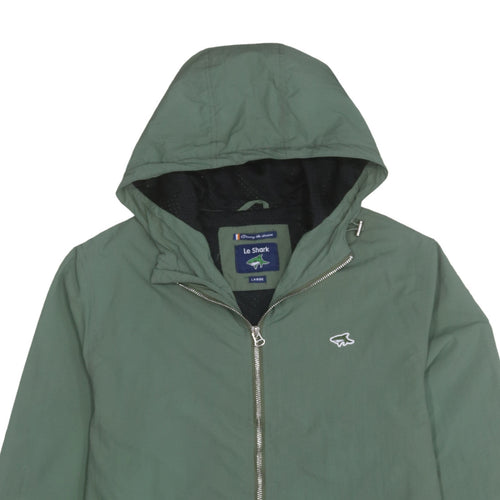 Le Shark Men’s Green Hooded Parka Jacket Size L Regular Fit
