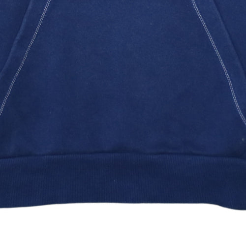 Adidas Mens Blue Pullover Hoodie Size S Regular Fit Sports Embroidered