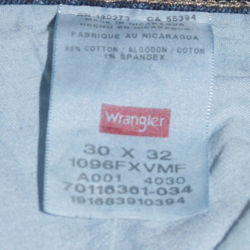 Wrangler Men's Blue 30x32 Straight Fit Denim Jeans