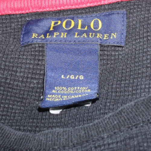 Polo Ralph Lauren Men's Black Long Sleeve Cotton Crew Neck T-Shirt L