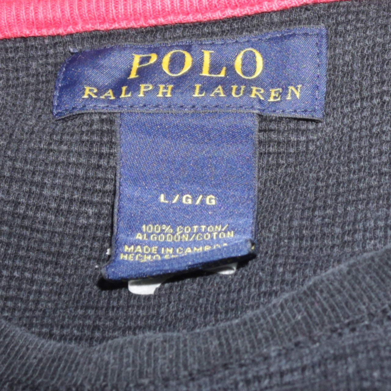 Polo Ralph Lauren Men's Black Long Sleeve Cotton Crew Neck T-Shirt L