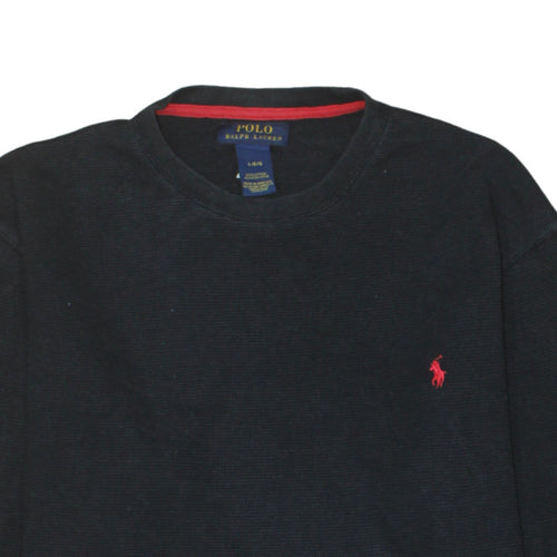 Polo Ralph Lauren Men's Black Long Sleeve Cotton Crew Neck T-Shirt L