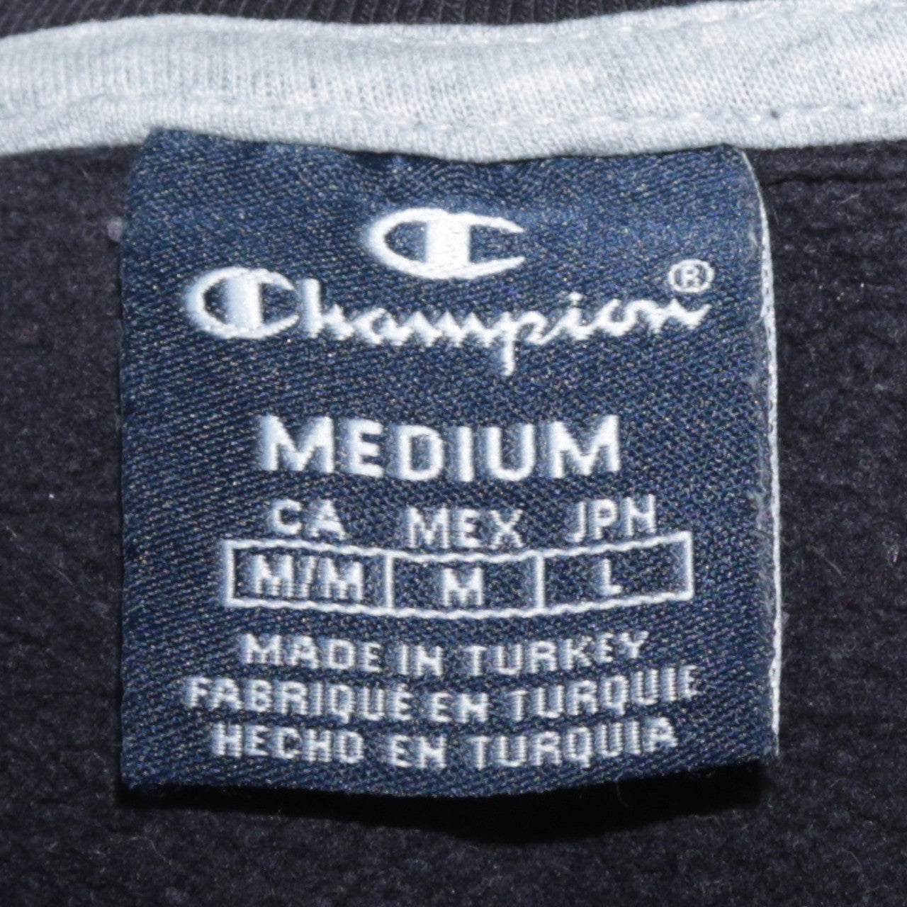Champion Men's Black Crew Neck Logo Sweatshirt Medium