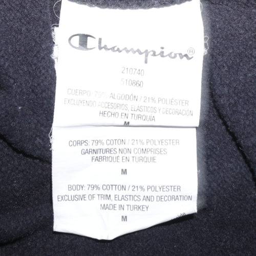 Champion Men's Black Crew Neck Logo Sweatshirt Medium