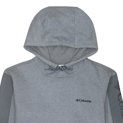 Columbia Men's Grey Pullover Hoodie Size S Fleece Logo Outdoor
