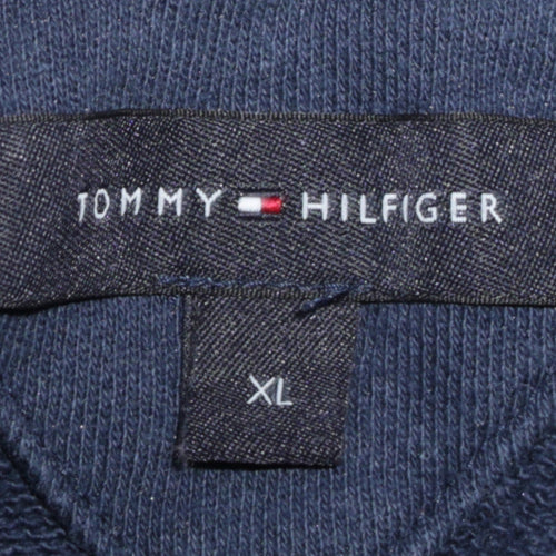 Tommy Hilfiger Men's Blue XL Full Zip Hoodie Classic Logo