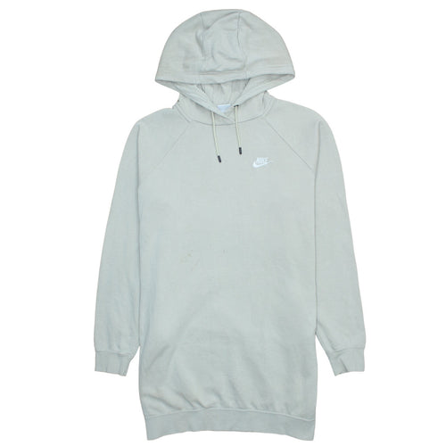 Nike Womens Beige Hooded Pullover Sweatshirt Dress Size M