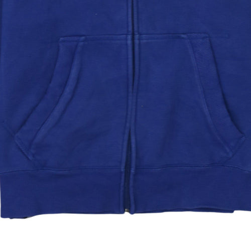 Puma Men Blue Full Zip Hoodie Size M Logo Fleece Sweatshirt