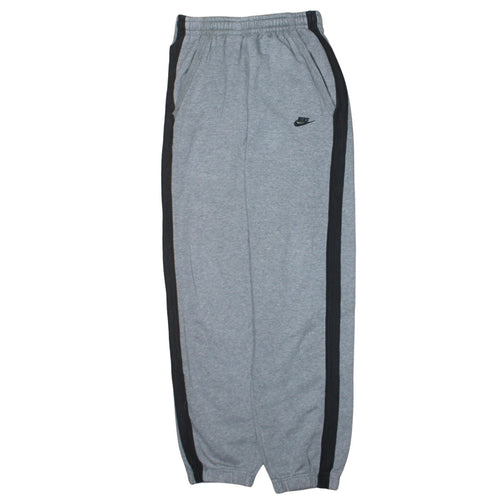 Nike Boys Grey Jogger Trousers S with Side Stripe and Elastic Waist